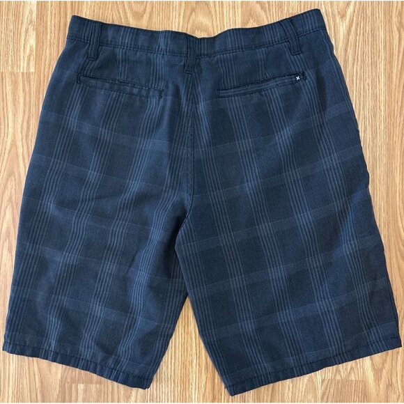 Hurley Mens Shorts Navy Plaid Size 31 Polyester & Rayon Blend Chino - Picture 5 of 7
